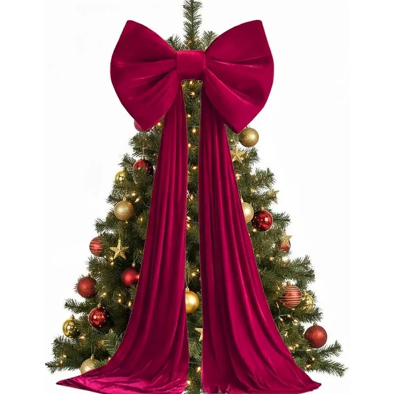Laço Vermelho Gigante para Shopping, Laço Decorativo Gigante de Veludo Preto, Vermelho, Rosa, Branco