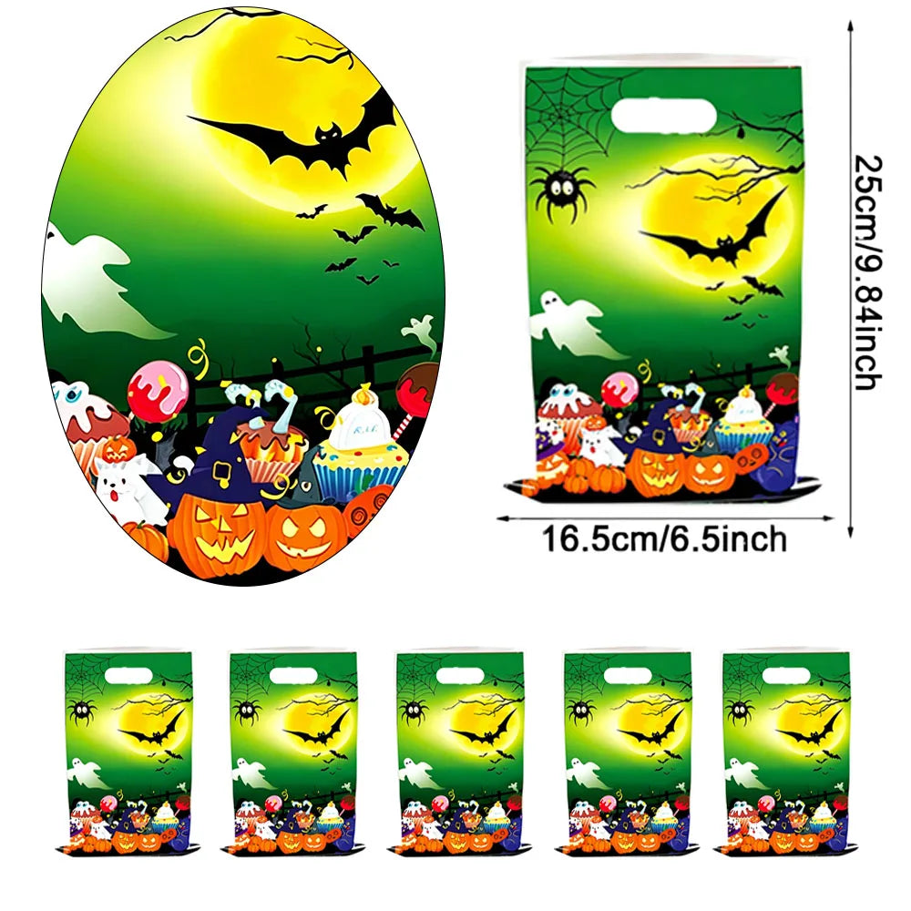 Sacolas Plásticas para Guloseimas e Presentes de Halloween, Sacolas de "Doces ou Travessuras"