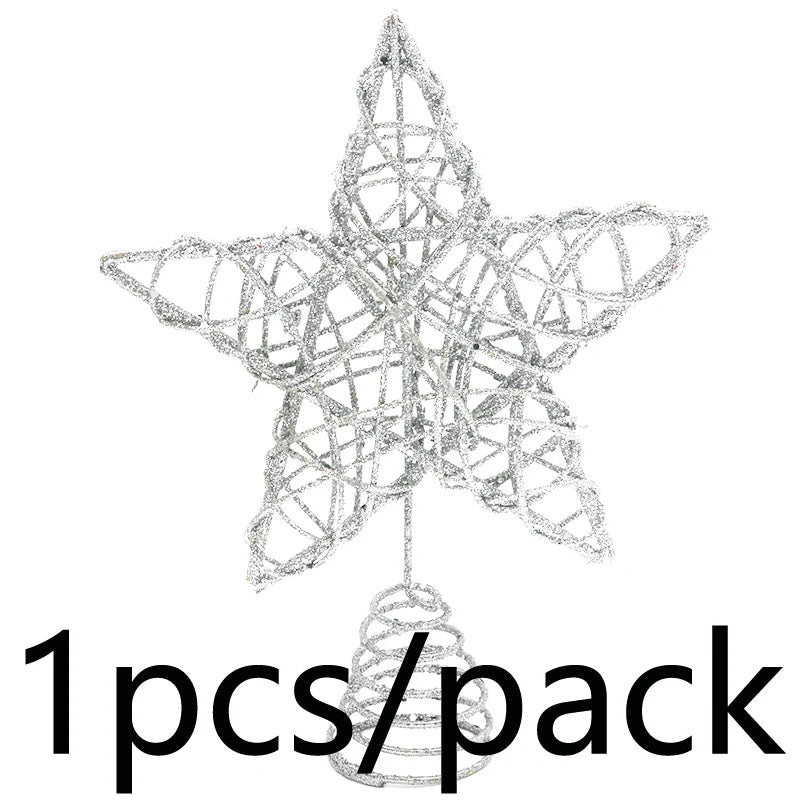 Ponteira Para Árvore De Natal Estrela Rose Com Glitter