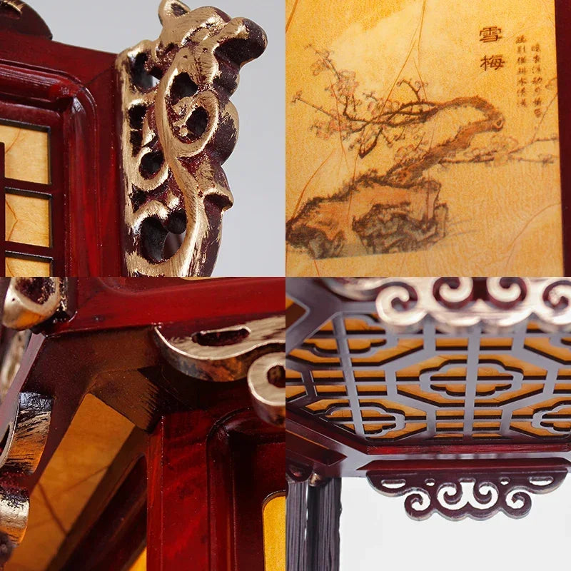 Luminária de madeira retrô Lustre antigo chinês, luminária pendente de lanterna palácio