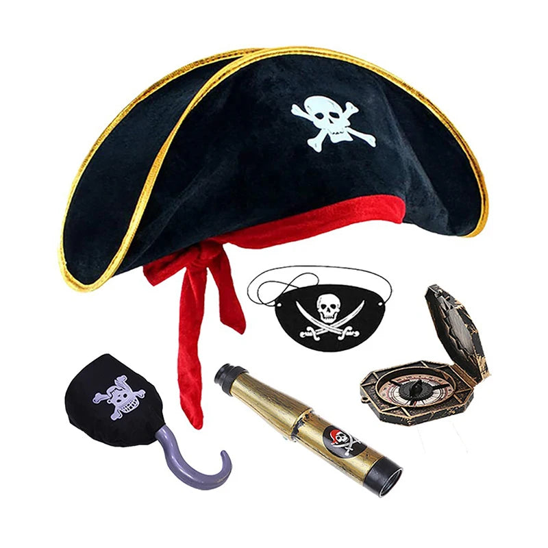 Kit Festa Temática de Piratas Incluir Faixa de Feliz Aniversário Toalha de Mesa