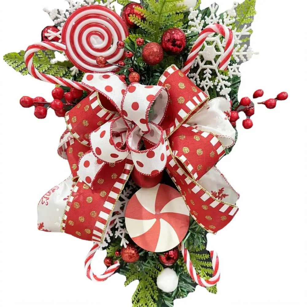 Guirlanda de Natal com Laço Vermelho/Branco e Decoração de Natal para shopping