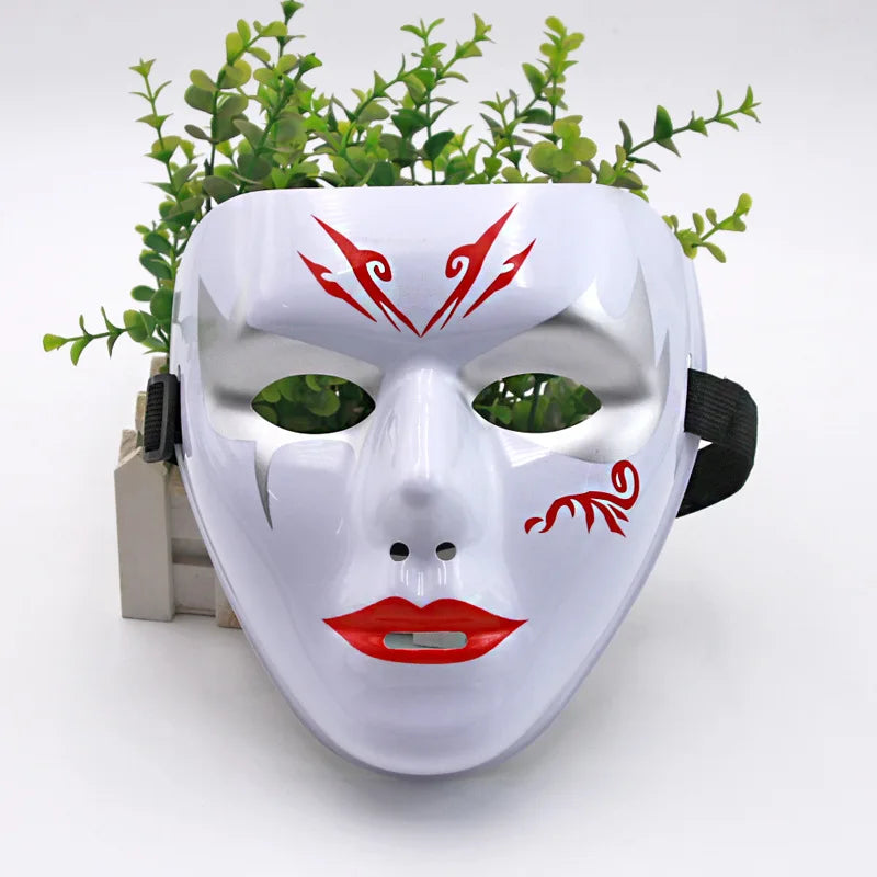 Máscaras de Dança de Rua (Passo Fantasma Dance / Hip Hop) Feitas de Plástico Leve, Usadas para Festas e Cosplay