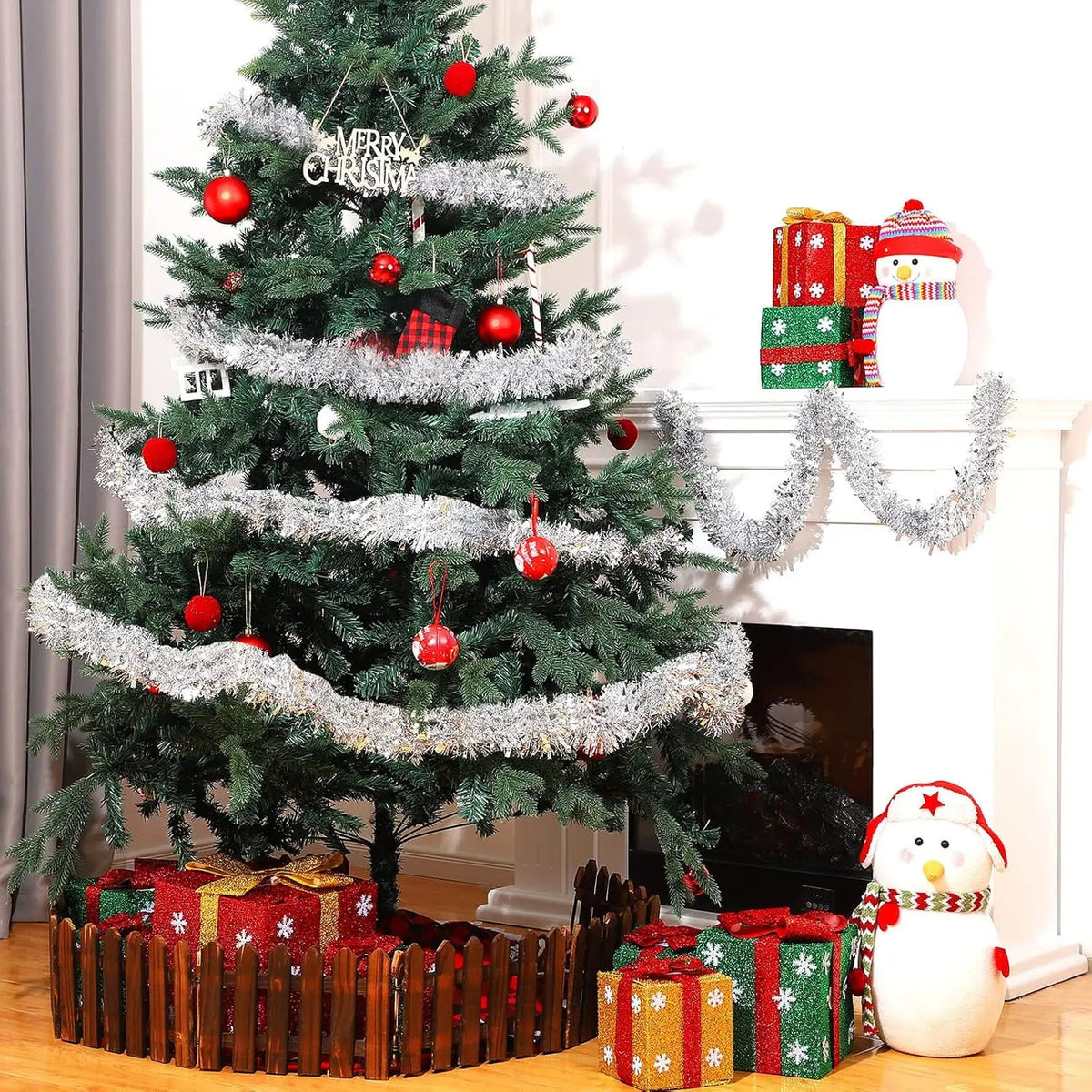 Guirlanda Colorida de Natal 15 jardas (45 pés) comprimento comercial grosso papel alumínio