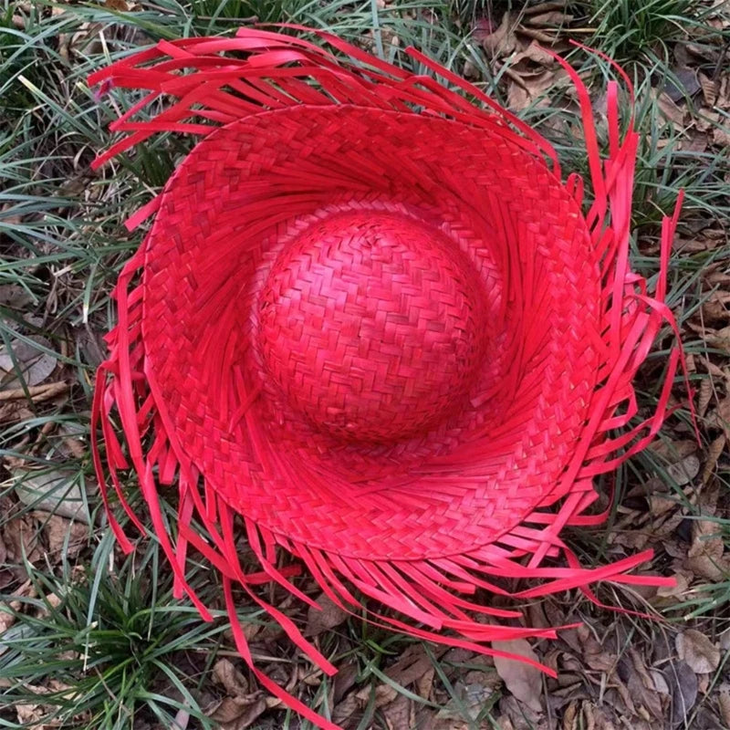 Chapéu Caipira De Palha Desfiado Para Festa Junina Aprox.55-60cm/21,65-23,62 polegadas