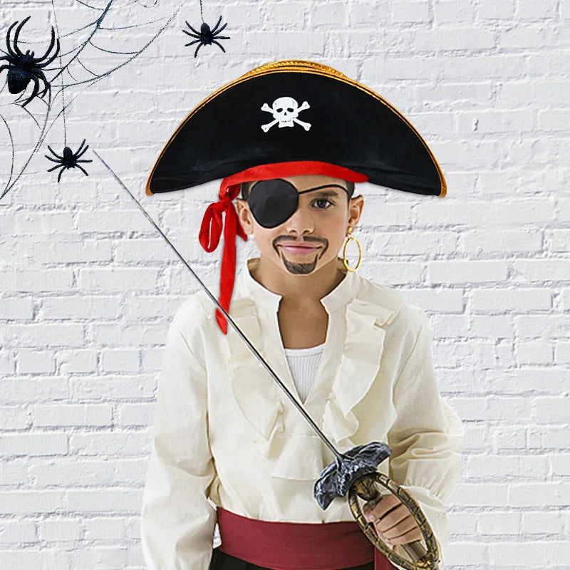Kit Festa Temática de Piratas Incluir Faixa de Feliz Aniversário Toalha de Mesa