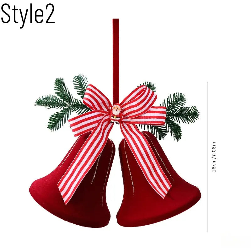 Sino de Natal Veludo Pingentes de Sino de Natal em Veludo Flocado 22cm*39cm e Sino LED Natal para Shopping