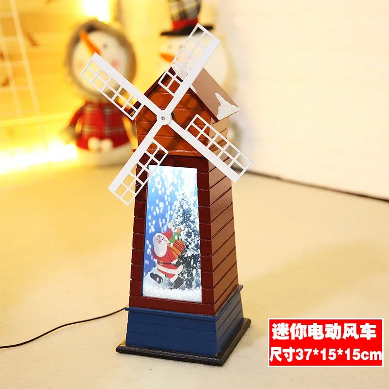 Poste lanterna natal decorativa com luz LED poste decorativo papai Noel Natal Luz e Neve
