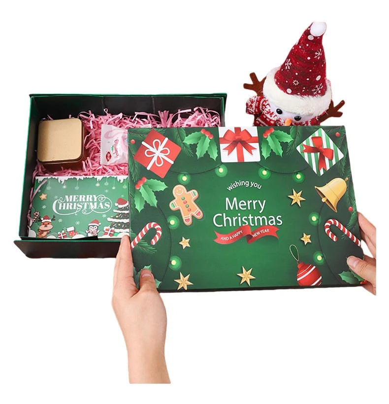 Caixa de Presente Ornamental Conjunto de 2 Caixas Grandes Natal com Tampa Presentes