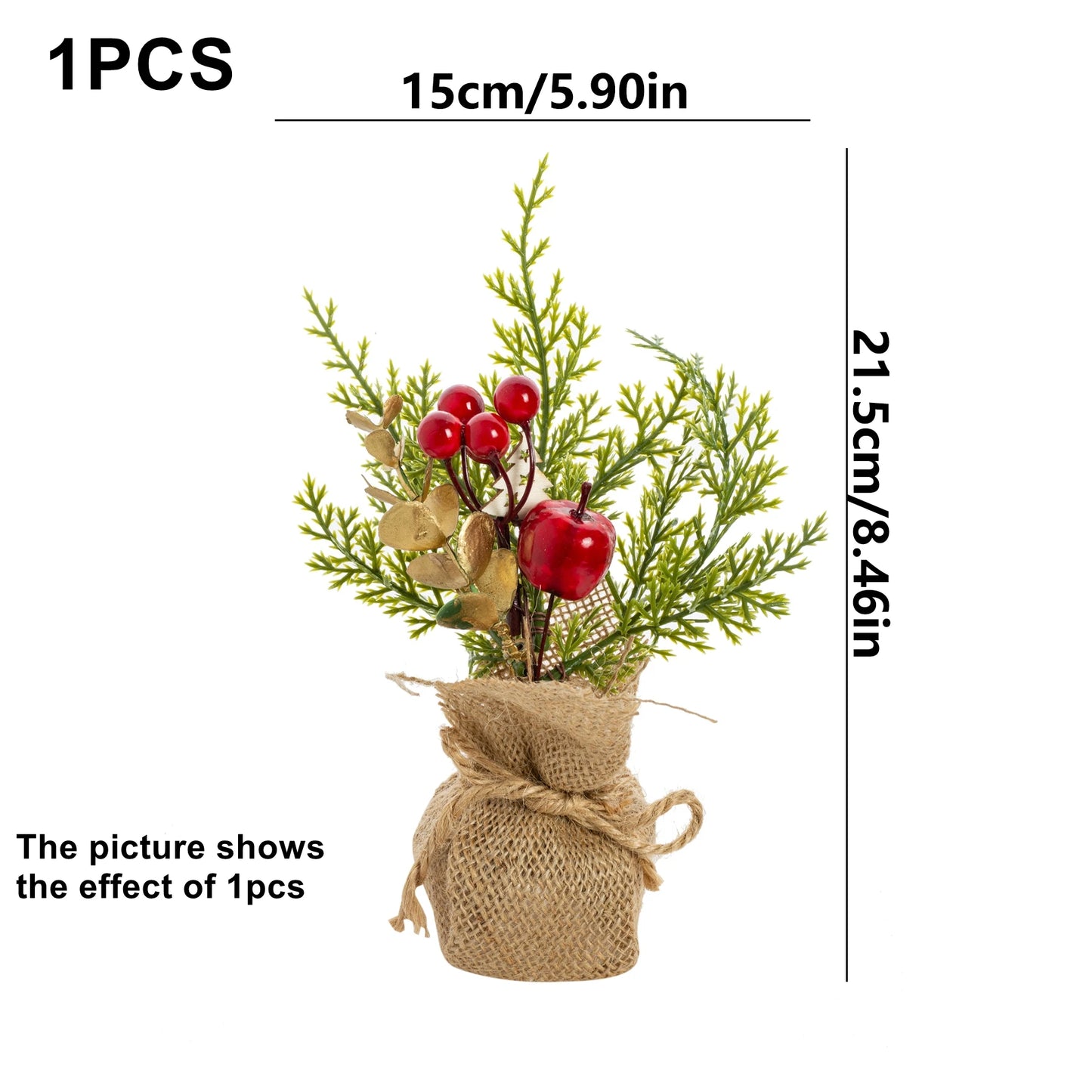 Vasos Árvores de Natal 1/3 Peças 23cm de Altura Pequenos Vasos de Árvores de Natal
