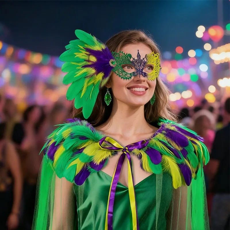 Máscara de carnaval de carnaval, máscaras venezianas para festas, fantasias de festa