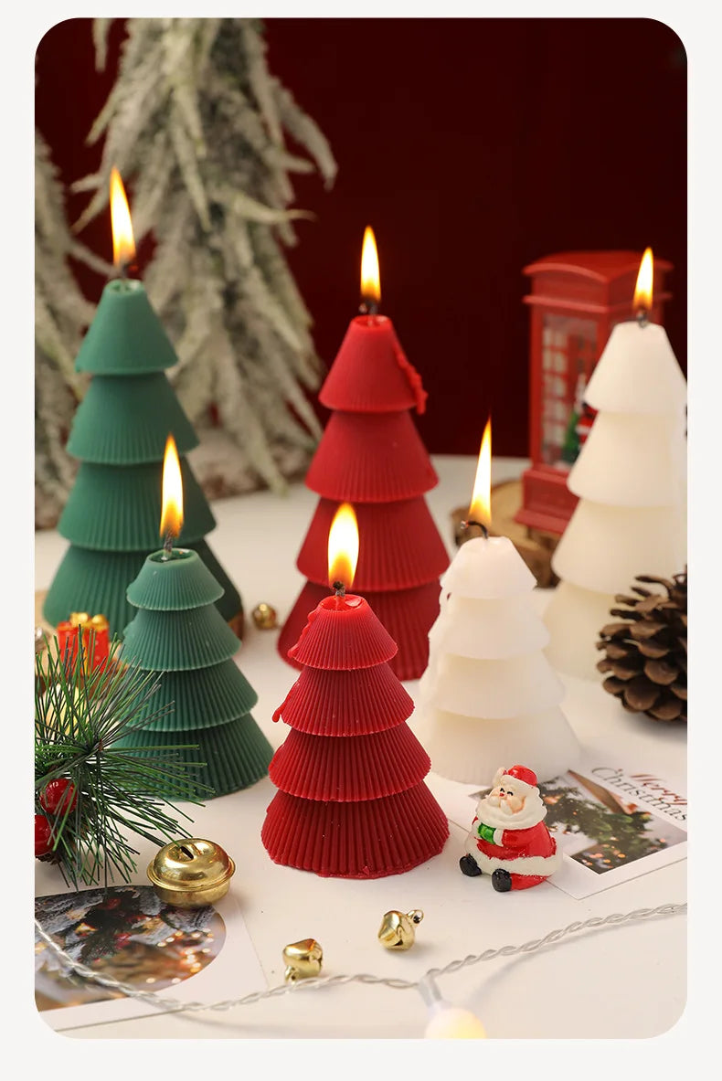 Vela de árvore de Natal 1 peça de velas Natal velas de cone de árvore Natal inverno vela