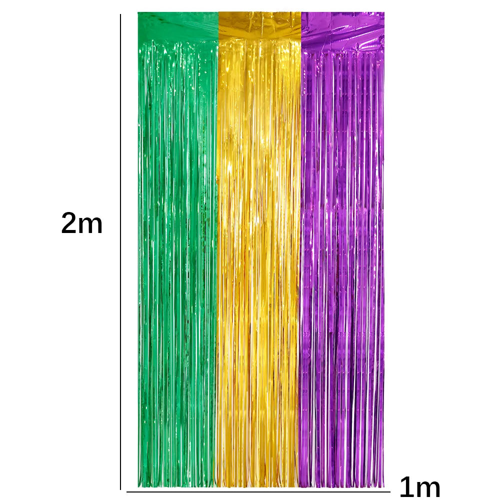 Cortinas de carnaval com franjas metálicas para cortina para eventos carnavalescos