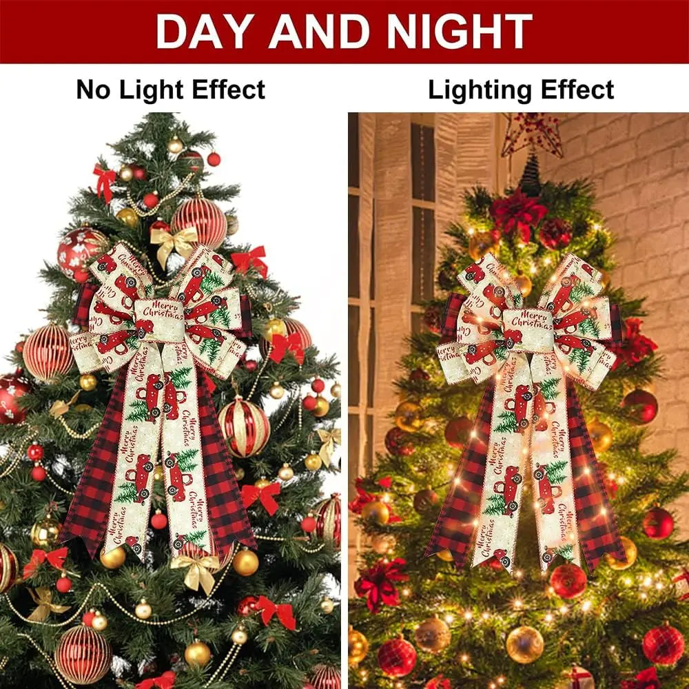 Laço decoração Natal LED grandes laços de guirlanda de Natal de LED, laços de Natal