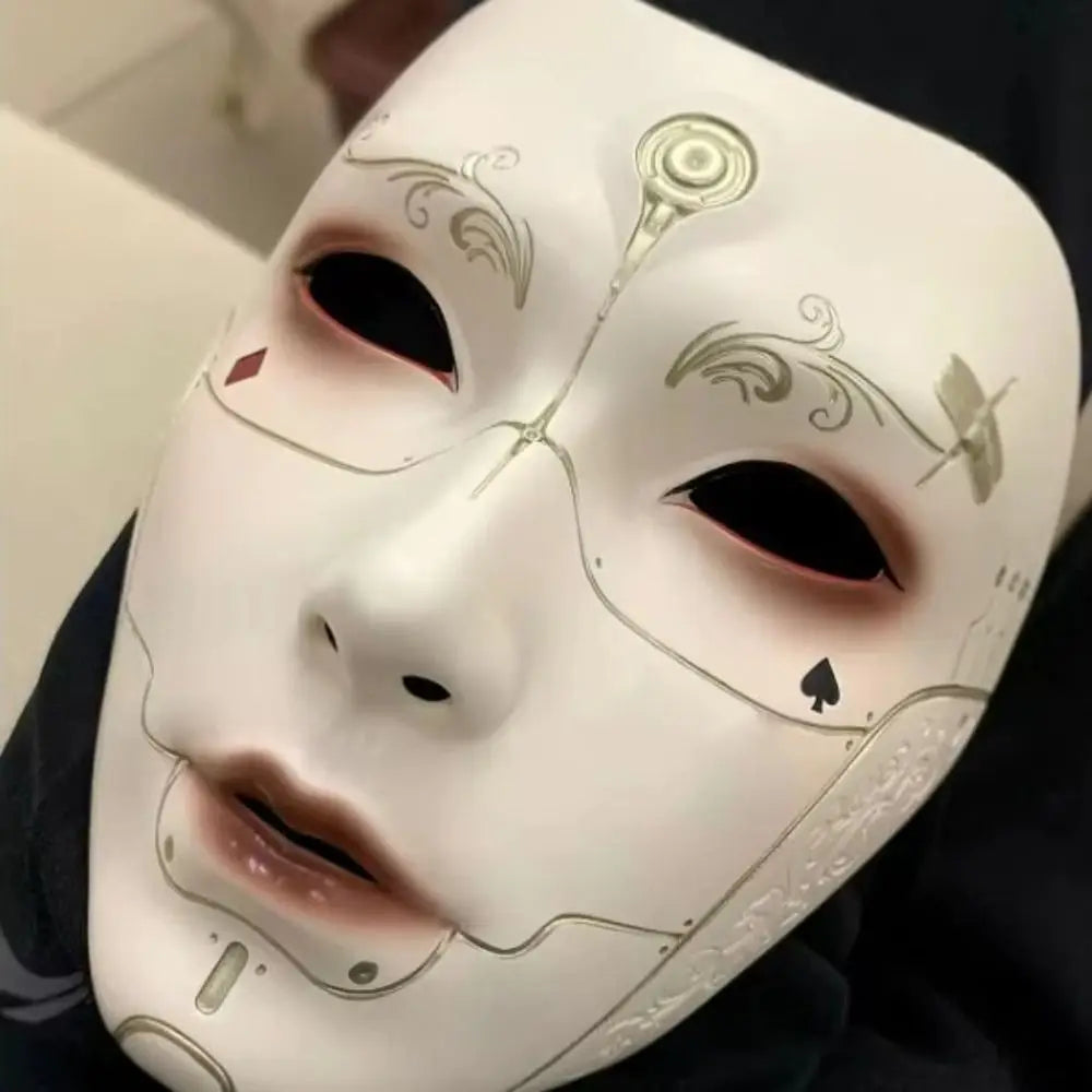 Máscara Facial Estilo com Temática de Cartas de Baralho, Máscara de Cosplay Estilo Mecânico/Veneza Antigo