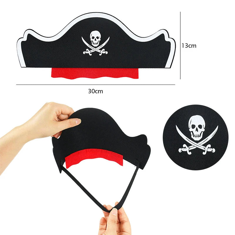 Kit Festa Temática de Piratas Incluir Faixa de Feliz Aniversário Toalha de Mesa