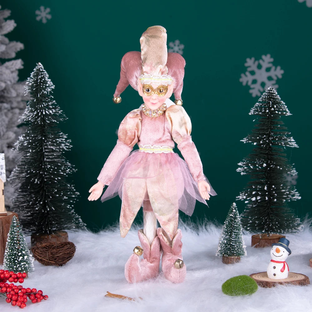 Fada do País das Maravilhas do Inverno de Natal, Grande - 45cm, Palhaço de Natal Decorativo