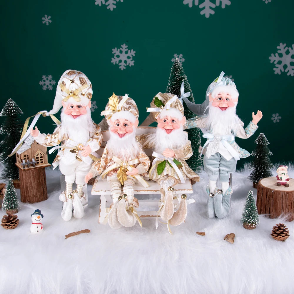 Enfeite Elfo Verde e Vermelho 45cm e 55cm Merita, Personagens Natalinos para Decoração