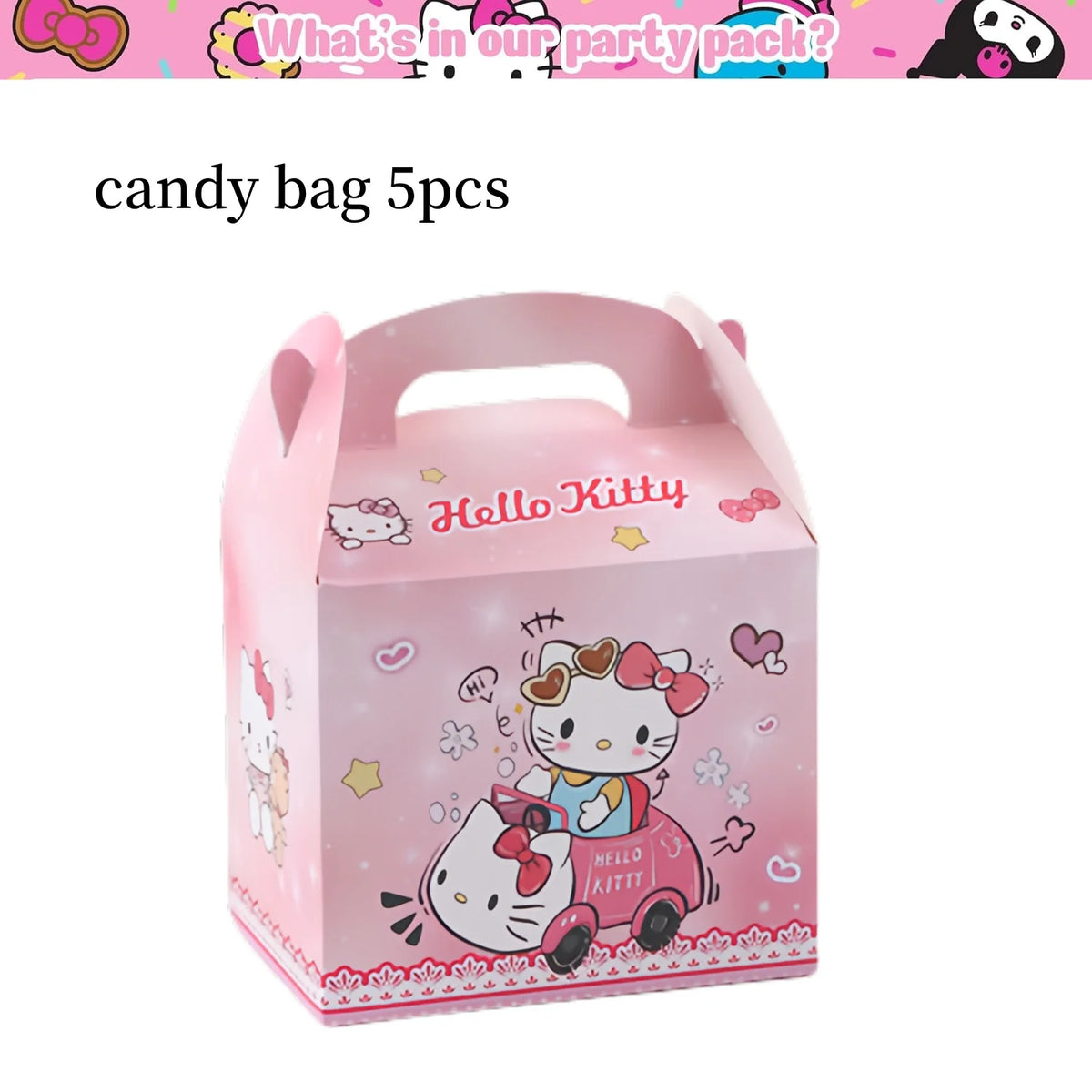 Kit de hello kitty para decoração de festa de aniversário de Kitt - 217 peças, incluindo top