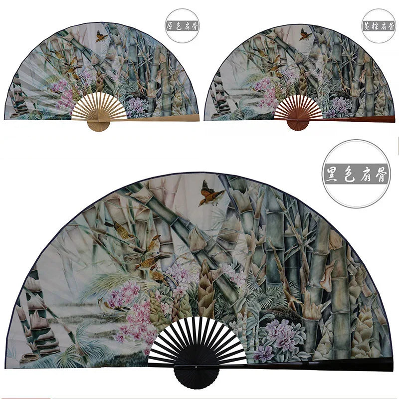 Grande Leque Pendurado, Decoração de Parede de Fundo, Leque Pendurado Artesanal