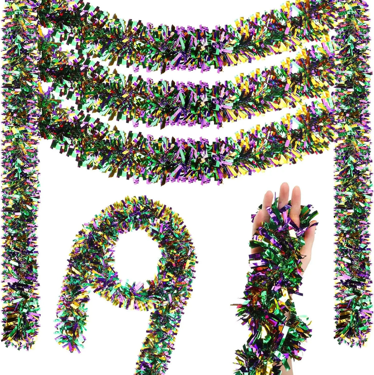 kit Carnaval Pacote com 1 saias de mesa com franjas metálicas Carnaval de 29,5 x 182 cm