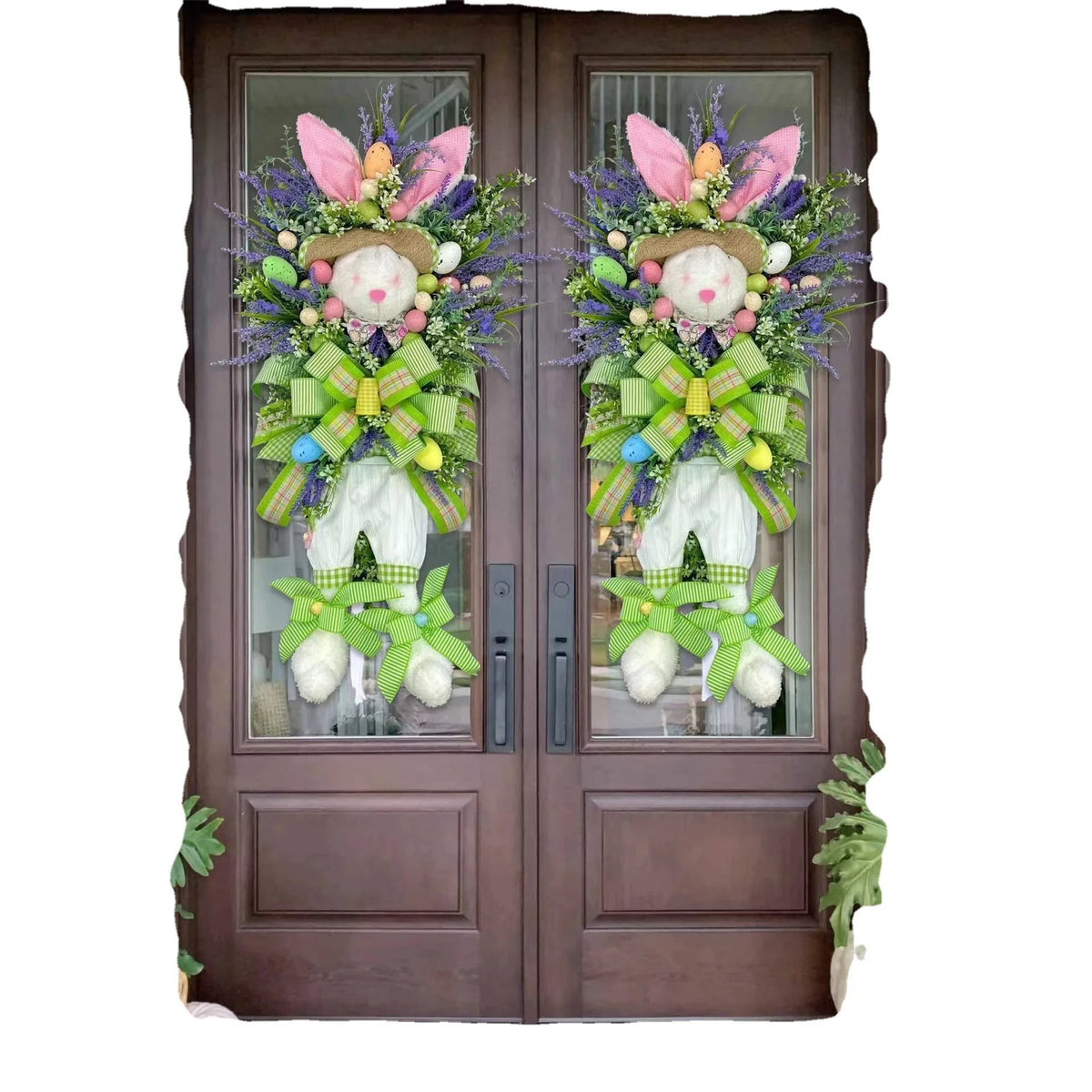 Guirlanda de coelhinho da Páscoa, decoração primavera, tamanho extra grande coelho