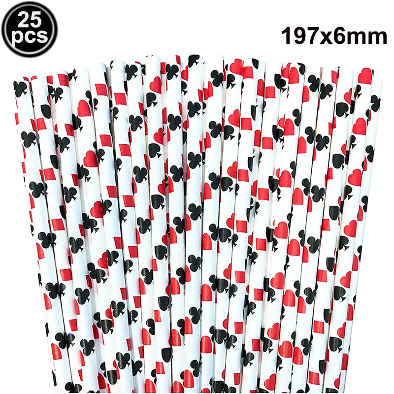 Kit de guardanapos de pratos de festa de cassino, 40 peças, decorações de festa