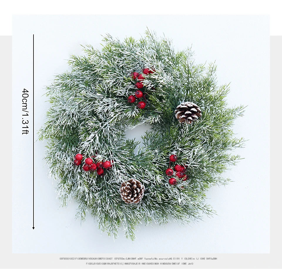 Guirlanda de Natal artificial corona decoração de guirlanda de Natal de plástico decorada