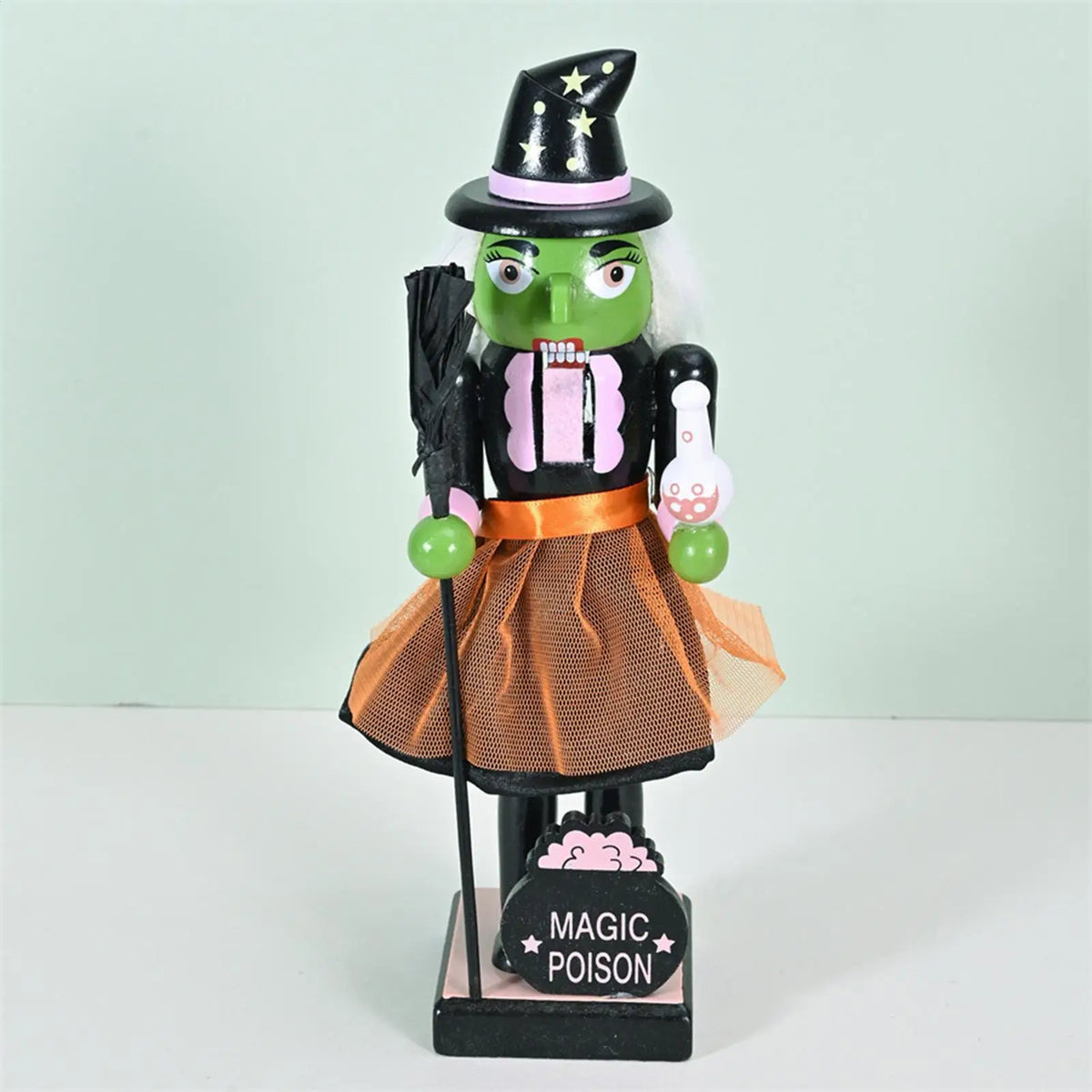 Quebra-Nozes de Halloween Estatueta na Abóbora Bruxa Quebra-Nozes Figurino