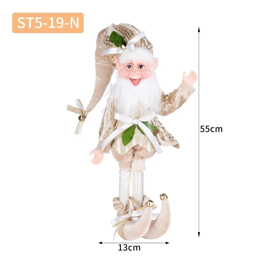 Enfeite Elfo Verde e Vermelho 45cm e 55cm Merita, Personagens Natalinos para Decoração