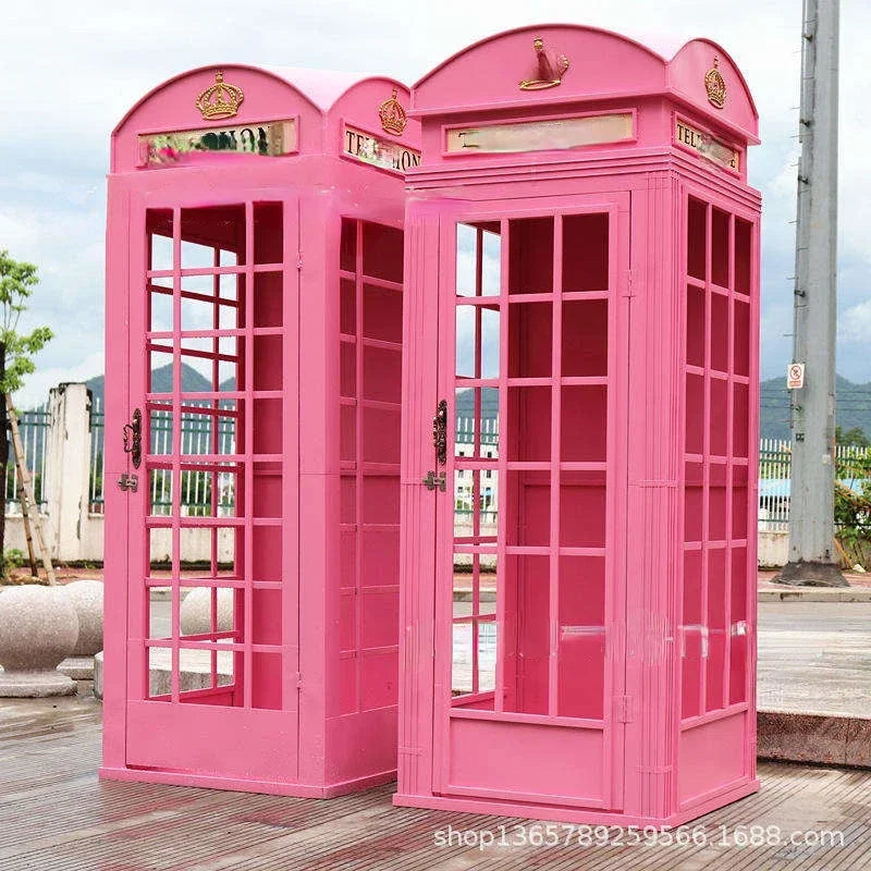 Cabine Telefônica Britânica Antigo Retro Laranja Estilo britânico antigo vintage foto cabine