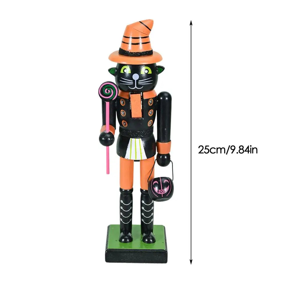 Quebra-Nozes de Halloween Estatueta na Abóbora Bruxa Quebra-Nozes Figurino