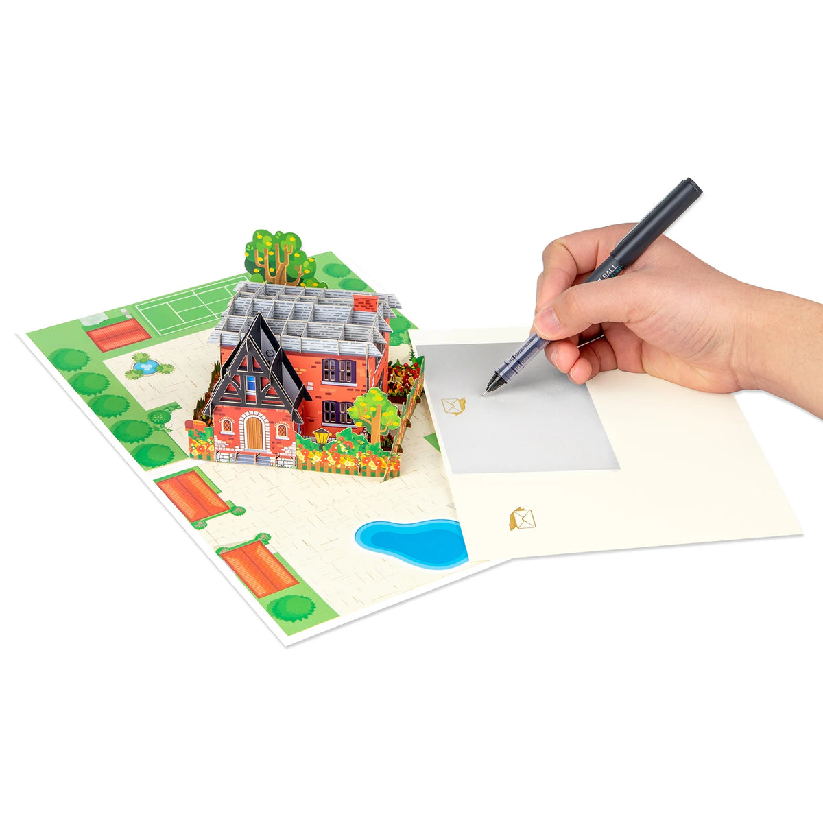 Cartão pop-up New House, cartão de felicitações 3D New House, cartão de boas-vindas