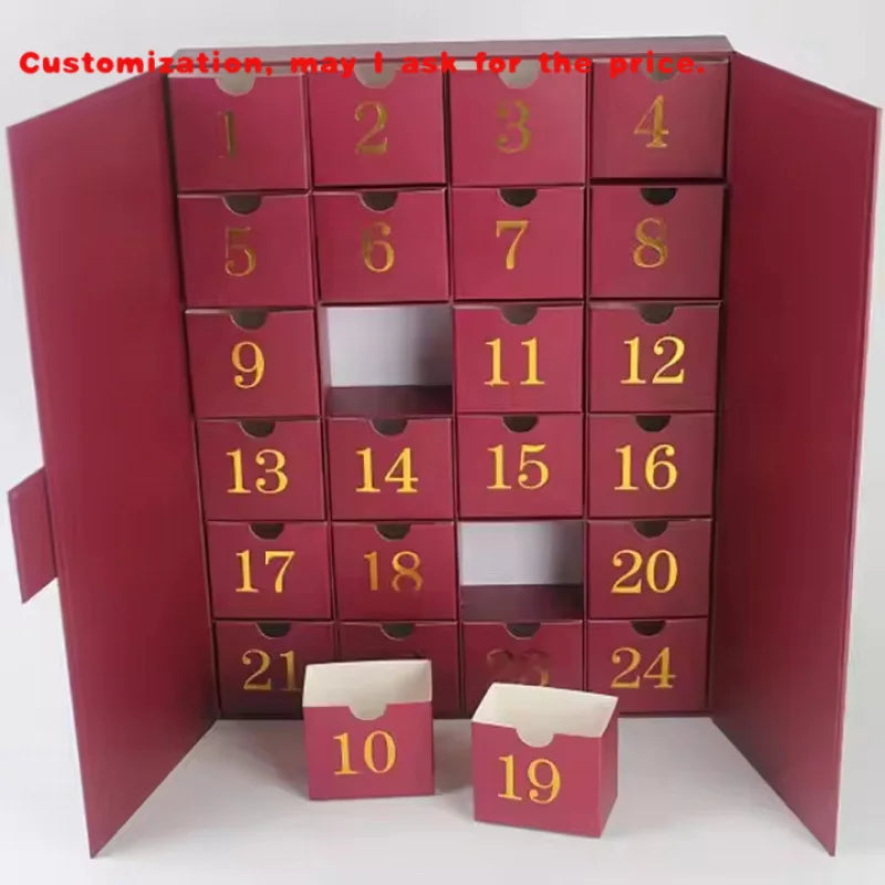Caixas Calendário Advento Natal 3d (Branco) Calendário do Advento para decorar tríptico