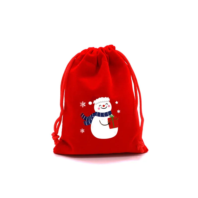 Sacola de Natal 4 unidades/lote Sacos de Veludo de Natal Bolsa de Presente Doces Bolsa