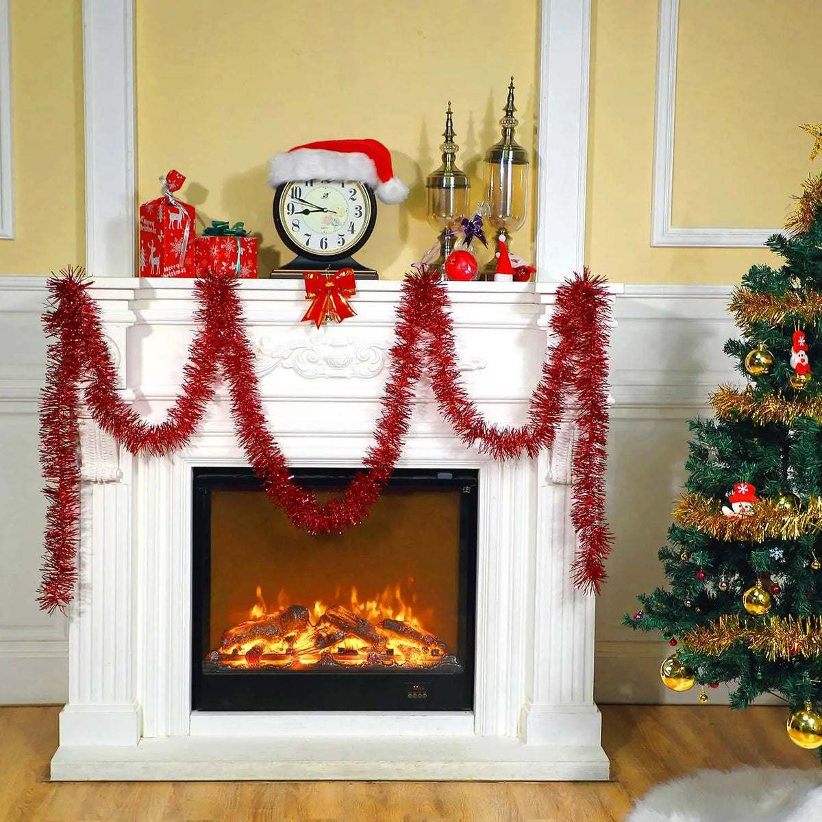 Guirlanda Colorida de Natal 15 jardas (45 pés) comprimento comercial grosso papel alumínio
