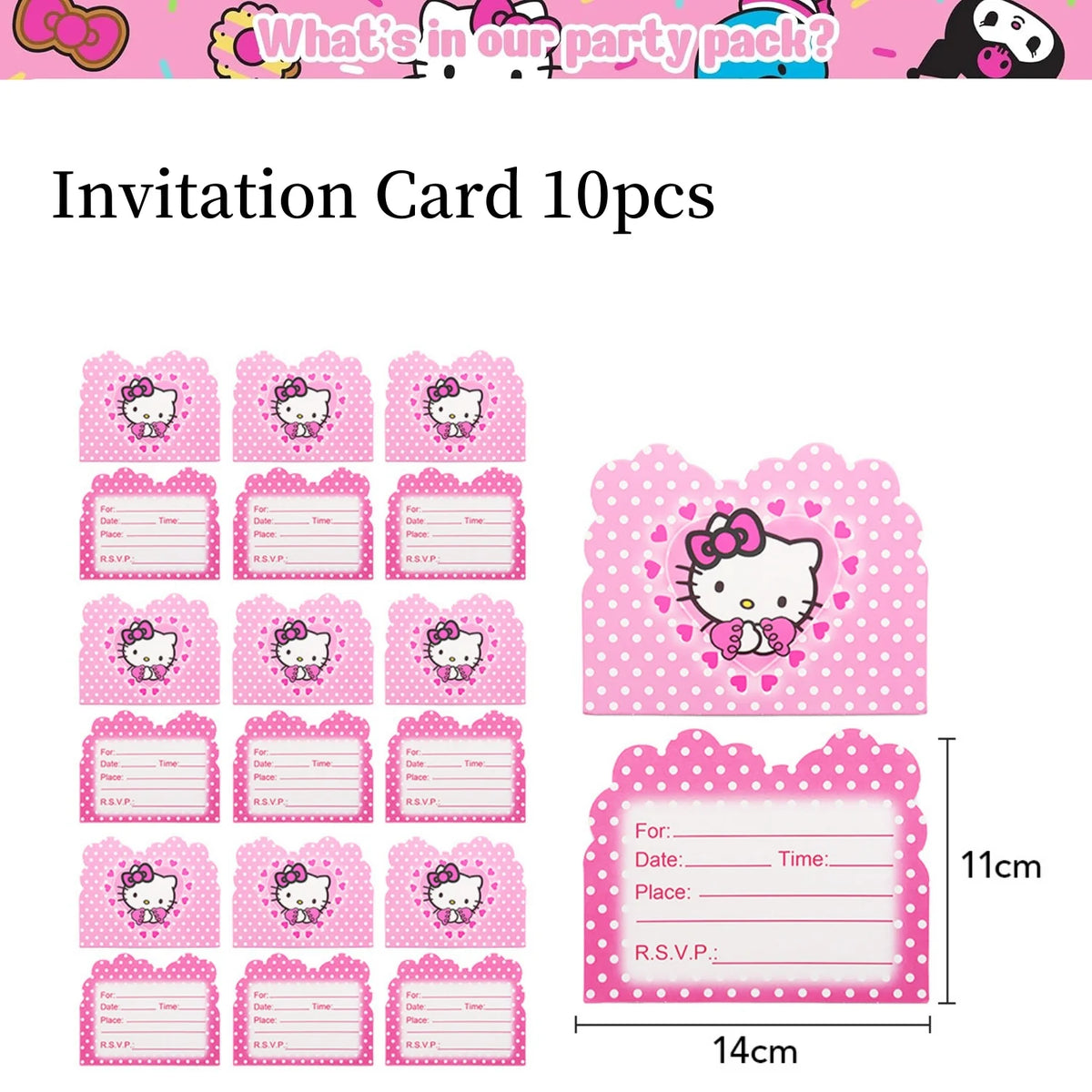 Kit de hello kitty para decoração de festa de aniversário de Kitt - 217 peças, incluindo top