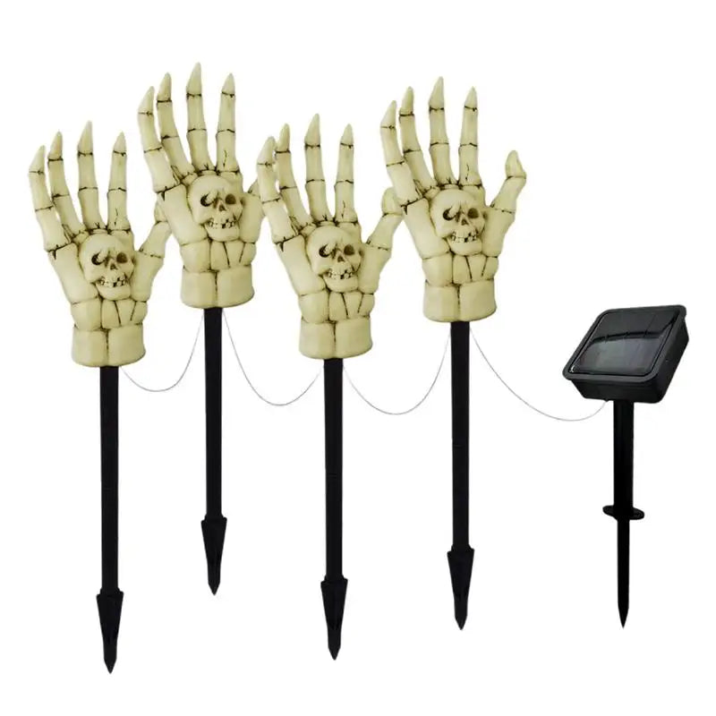 Mão Esqueleto Halloween Luminária Solar de Jardim LED à Prova D'Água Estilo Fantasma