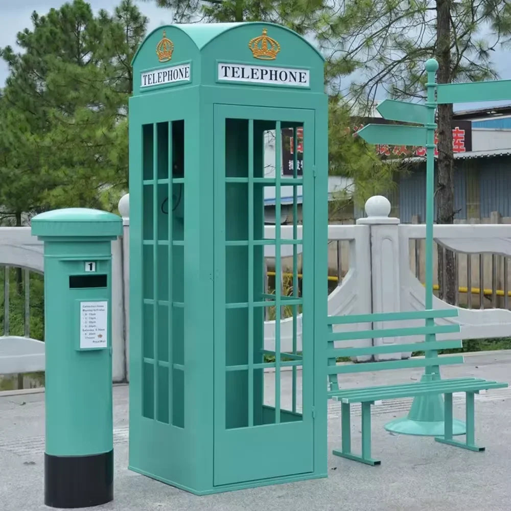 Cabine Telefônica Britânica Antigo Retro Rosa Estilo britânico antigo vintage foto cabine