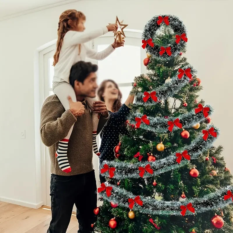 Guirlanda de Natal de 10 Metros em 5 Peças, Guirlanda Verde para Árvore de Natal Guirlanda