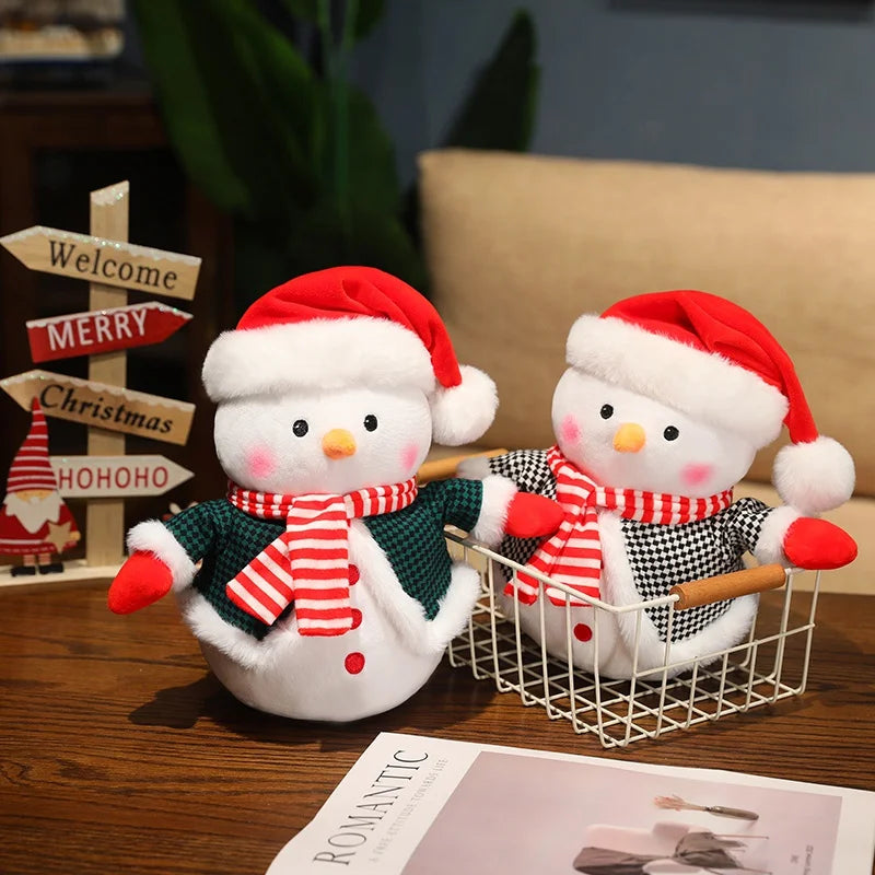 Boneco Natal Boneco De Neve Enfeite Tecido 25cm e Boneco Neve para Árvore de Natal