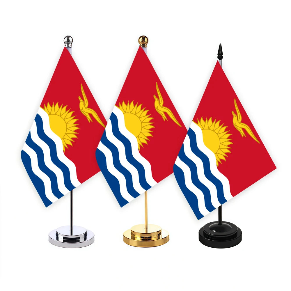 Bandeira de mesa Kiribati 4" x 6" - Bandeira de mesa Kiribati
