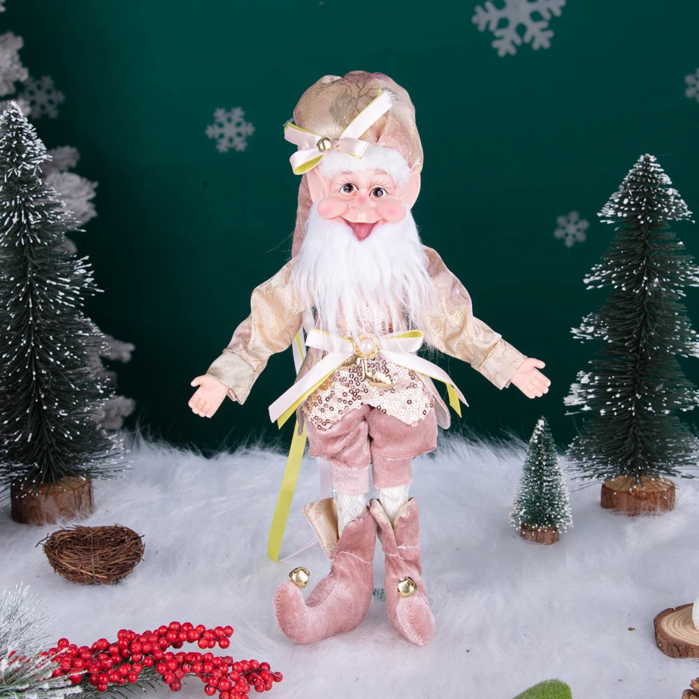 Enfeite Elfo Verde e Vermelho 45cm e 55cm Merita, Personagens Natalinos para Decoração