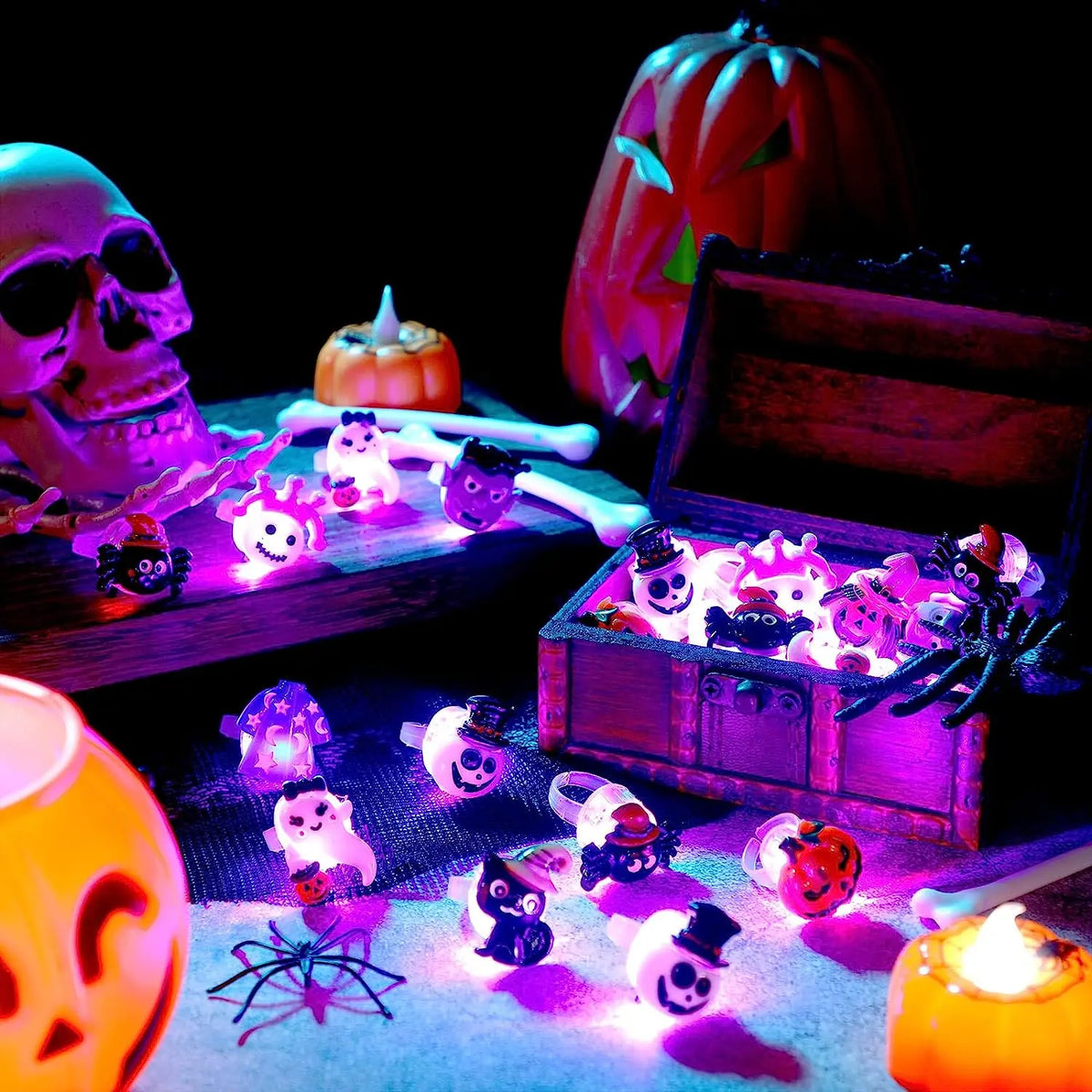 Anéis Halloween Luminosos 10 Peças de Anéis e Halloween Luminosos Led Creative