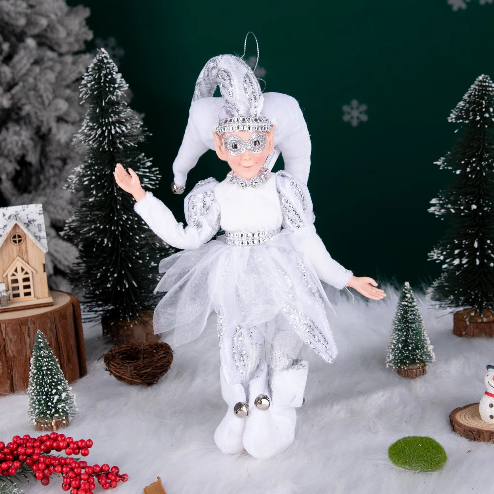Fada do País das Maravilhas do Inverno de Natal, Grande - 45cm, Palhaço de Natal Decorativo