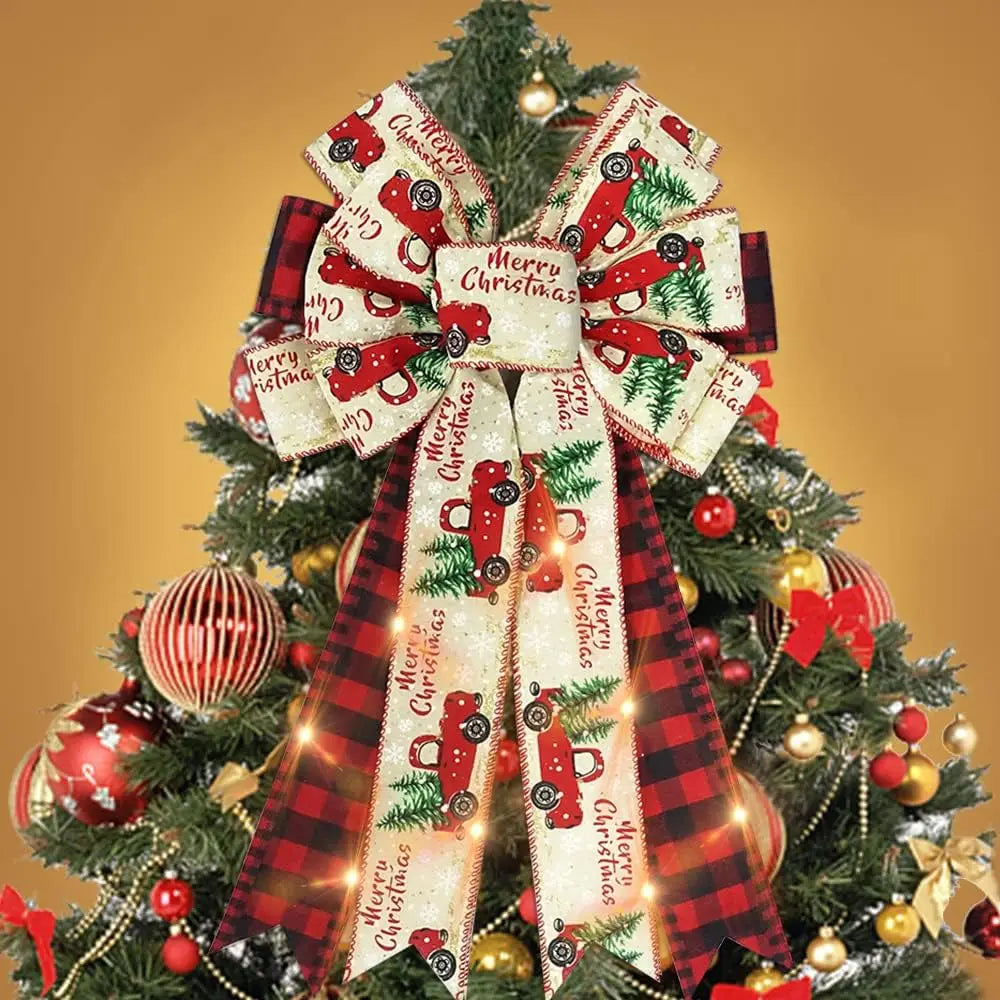 Laço Natalino de Guirlanda de Natal Gengxin, Arco de Serapilheira de Caminhão Vermelho