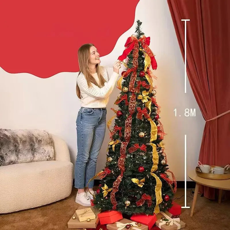 Árvore de Natal Premium Enfeites e Pisca Pisca de 1.8m/47 Polegadas 400 Galhos