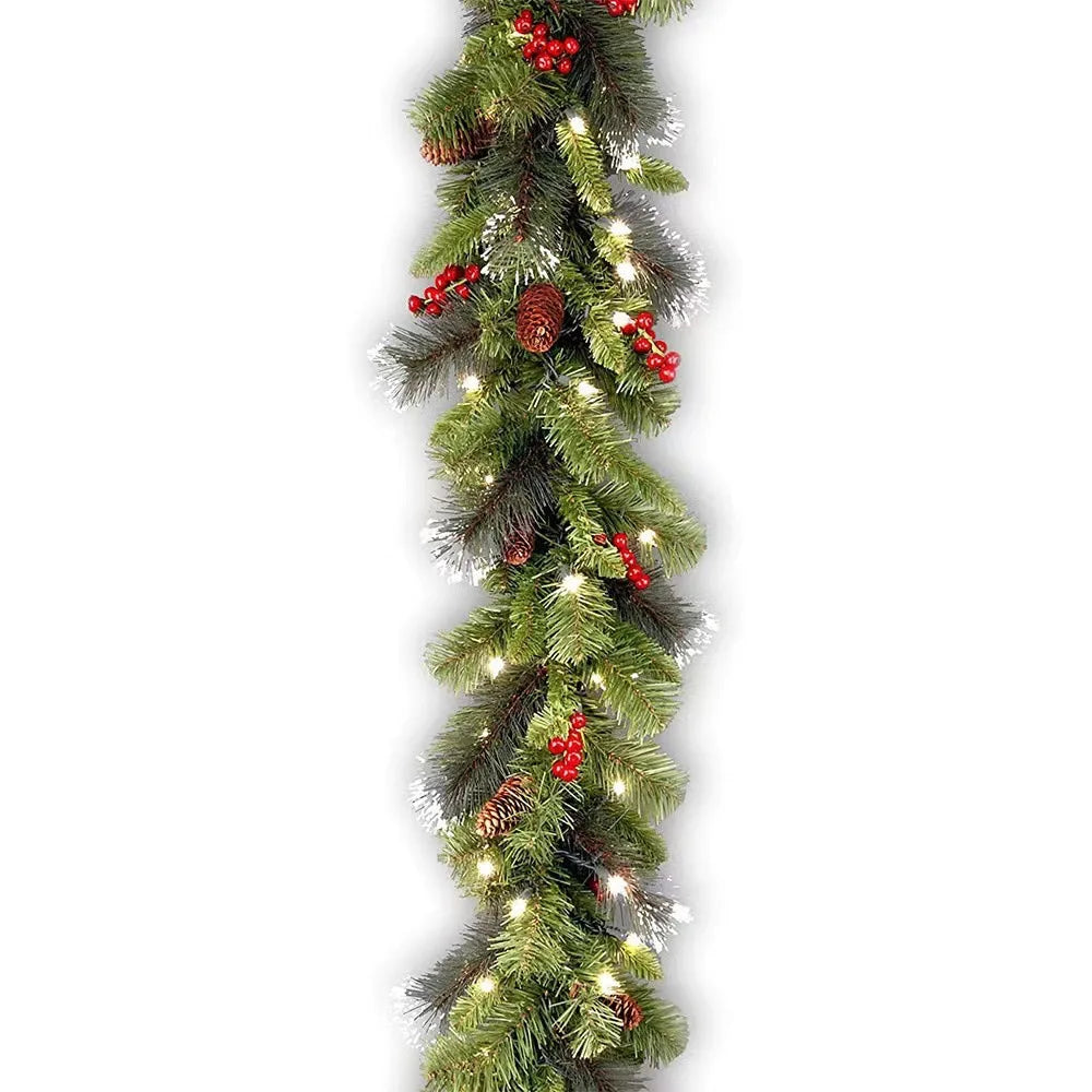 Decoração de Natal, Guirlanda Festão Aramado, 40cm e 60cm, Verde/Vermelho