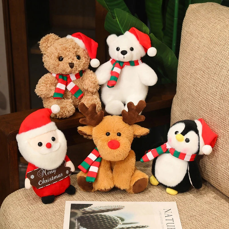 Urso de Pelúcia de Natal com Chapéu Presente de Natal para Pelúcia, Urso de Pelúcia