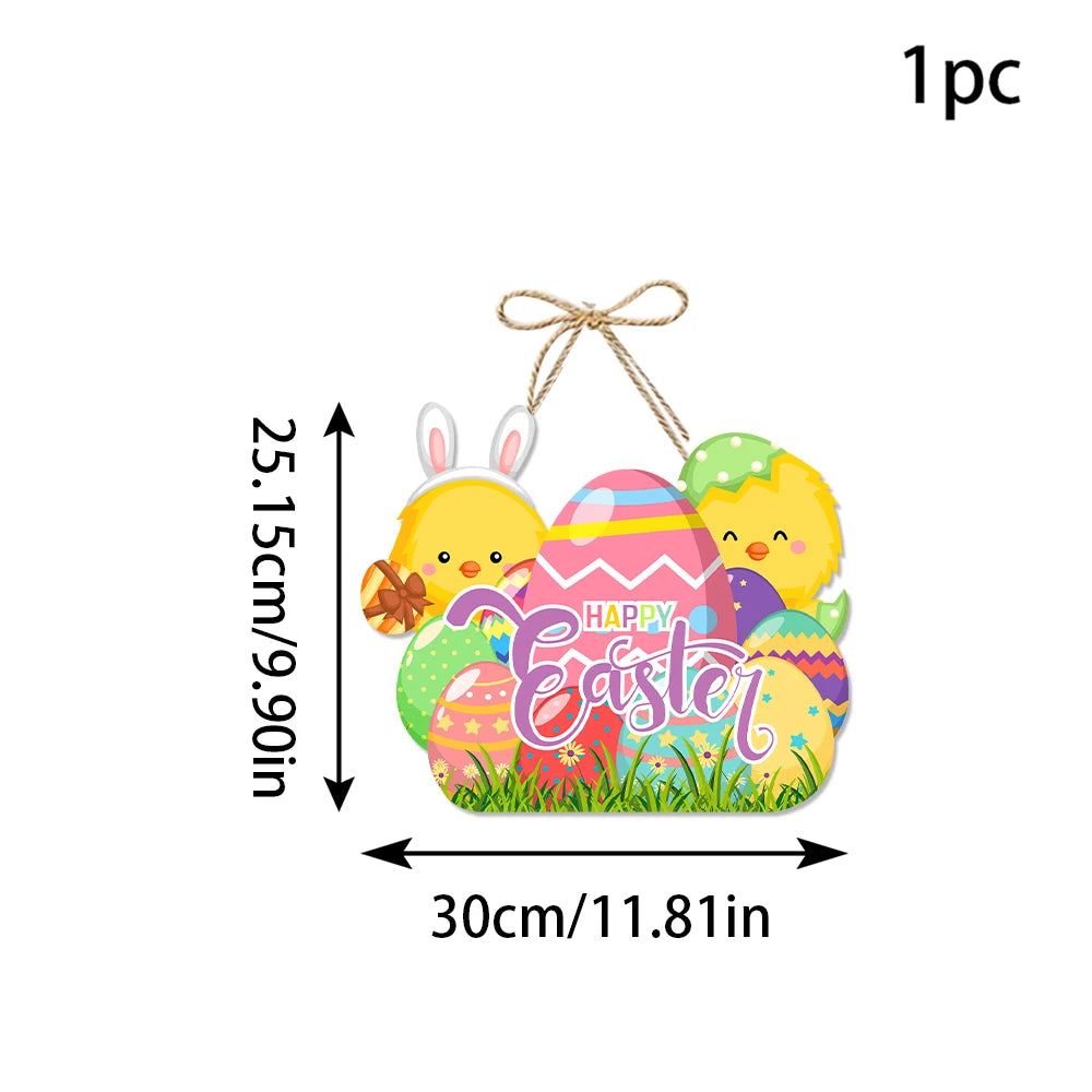 Plaquinha de Coelho Páscoa Decoração de Páscoa para Porta Interna, Design de Coelho